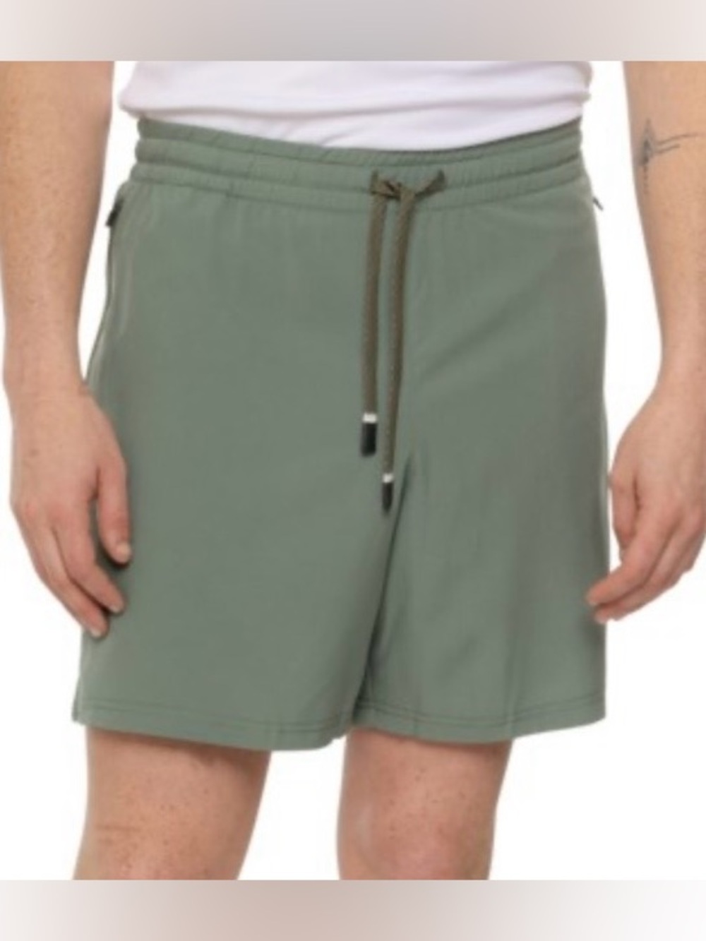 NWT Men's Motion 7” laurel wreath Green Drawstring Athletic Shorts size S